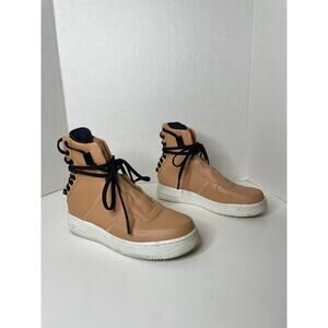 NIKE AF1 Air Force 1 Rebel XX Praline Tan Black High Top Sneakers Shoes Womens 7